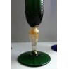 SET 3 BICCHIERI VETRO MURANO Venini CHAMPAGNE FLUTE SPIRALE MULTICOLORE ORO  
