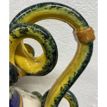 ANTICO VASO CERAMICA BIANSATO SANTARELLI ITALY GUALDO TADINO PRIMI 900 OLD VASE