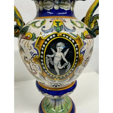 ANTICO VASO CERAMICA BIANSATO SANTARELLI ITALY GUALDO TADINO PRIMI 900 OLD VASE