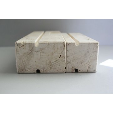 COPPIA PORTA FIORI CANDELE SCULTURA TRAVERTINO FRA.LLI Mannelli MODERNISTA 60/70