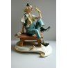 ANTICA SCULTURA CERAMICA BISCUIT Capodimonte Tosca CLOWN PAGLIAGCCIO MIDCENTURY