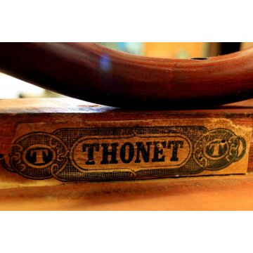 ANTICA COPPIA SEDIE DA UFFICIO ORIGINALI THONET FAGGIO CURVATO MOGANO PRIMI '900