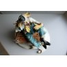 ANTICA SCULTURA CERAMICA BISCUIT Capodimonte Tosca CLOWN PAGLIAGCCIO MIDCENTURY
