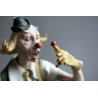 ANTICA SCULTURA CERAMICA BISCUIT Capodimonte Tosca CLOWN PAGLIAGCCIO MIDCENTURY