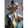 ANTICA SCULTURA CERAMICA BISCUIT Capodimonte Tosca CLOWN PAGLIAGCCIO MIDCENTURY