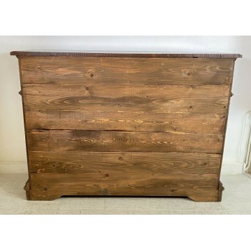ANTICA CREDENZA PIEMONTESE LEGNO NOCE PATINA ORIGINALE MADIA EPOCA 1800 CASSETTI