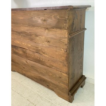 ANTICA CREDENZA PIEMONTESE LEGNO NOCE PATINA ORIGINALE MADIA EPOCA 1800 CASSETTI