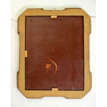 ANTICO SPECCHIO PARETE SPECCHIERA VASSOIO ARGENTATO DECORO BULINO MIRROR  '800