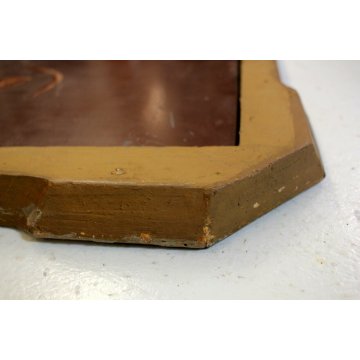 ANTICO SPECCHIO PARETE SPECCHIERA VASSOIO ARGENTATO DECORO BULINO MIRROR  '800