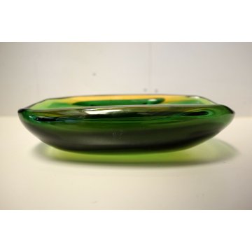 CENTROTAVOLA VETRO MURANO SOFFIATO SOMMERSO VERDE ATTR. Seguso Flavio Poli '40