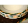 ANTICO SET PIATTI 21Pz CERAMICA Galvani PORDENONE DECORO FUTURISTA VERDE ARANCIO