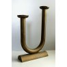 ANTICO CANDELIERE ART DECO' OTTONE MODERNISTA 2 LUMI PORTA CANDELE CANDLESTICK