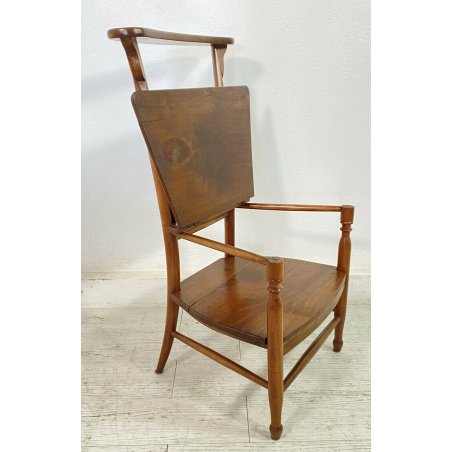 ANTICA SEDIA INGINOCCHIATOIO LEGNO MASSELLO NOCE 1800 OLD CHAIR EPOCA 