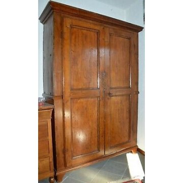 ANTICO ARMADIO PIEMONTESE PIOPPO epoca 700 GUARDAROBA DISPENSA ANCIENT WARDROBE