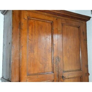 ANTICO ARMADIO PIEMONTESE PIOPPO epoca 700 GUARDAROBA DISPENSA ANCIENT WARDROBE