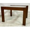 SET 3 TAVOLINI IMPILABILI VINTAGE LEGNO VETRO TABLE DESIGN MID CENTURY ANNI 70 