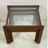 SET 3 TAVOLINI IMPILABILI VINTAGE LEGNO VETRO TABLE DESIGN MID CENTURY ANNI 70 
