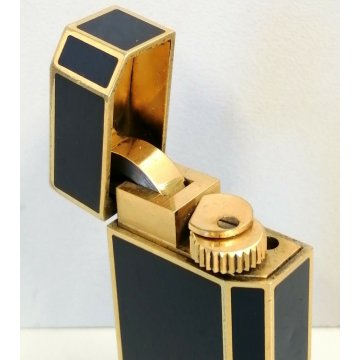Must de Cartier ACCENDINO TASCA Lacca Cinese BLU Paris VINTAGE LIGHTER BRIQUET