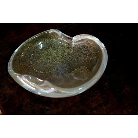 ANTICO POSACENERE SVUOTATASCHE MURANO VAMSA V.A.M.S.A. GLASS ORO VETRO 40/50 