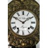 ANTICO OROLOGIO PENDOLO MORBIER COMTOISE OTTONE DECORO SBALZATO FERRO '800