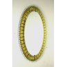 SPECCHIERA OVALE Cristal Arte WALL MIRROR SPECCHIO MOLATO DORATO MODERNISTA '60 