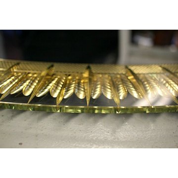 SPECCHIERA OVALE Cristal Arte WALL MIRROR SPECCHIO MOLATO DORATO MODERNISTA '60 