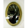 SPECCHIERA OVALE Cristal Arte WALL MIRROR SPECCHIO MOLATO DORATO MODERNISTA '60 