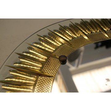 SPECCHIERA OVALE Cristal Arte WALL MIRROR SPECCHIO MOLATO DORATO MODERNISTA '60 