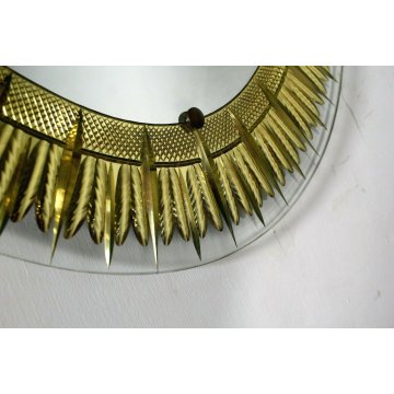 SPECCHIERA OVALE Cristal Arte WALL MIRROR SPECCHIO MOLATO DORATO MODERNISTA '60 