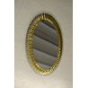 SPECCHIERA OVALE Cristal Arte WALL MIRROR SPECCHIO MOLATO DORATO MODERNISTA '60 