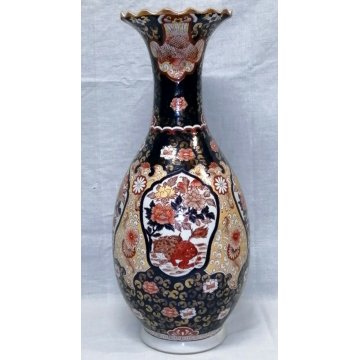 GRANDE ANTICO VASO CINESE PORCELLANA Famille Rose BLU CHINA OLD VASE CHINESE