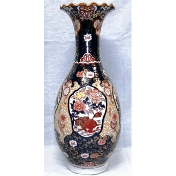 GRANDE ANTICO VASO CINESE PORCELLANA Famille Rose BLU CHINA OLD VASE CHINESE