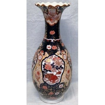 GRANDE ANTICO VASO CINESE PORCELLANA Famille Rose BLU CHINA OLD VASE CHINESE