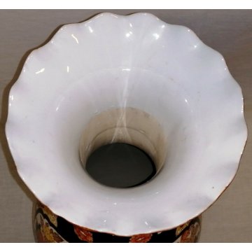GRANDE ANTICO VASO CINESE PORCELLANA Famille Rose BLU CHINA OLD VASE CHINESE