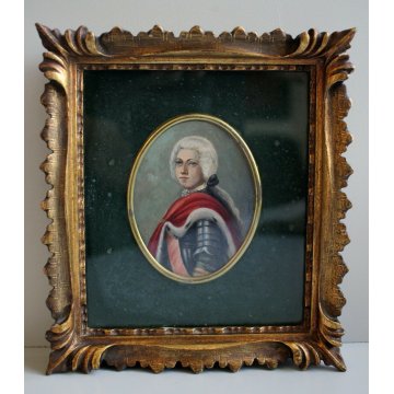 COPPIA DIPINTI MINIATURE OVALI G.Tarenzi RITRATTO GENTILUOMO DONNA ARMATURA '900