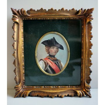 COPPIA DIPINTI MINIATURE OVALI G.Tarenzi RITRATTO GENTILUOMO DONNA ARMATURA '900