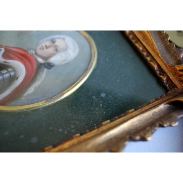 COPPIA DIPINTI MINIATURE OVALI G.Tarenzi RITRATTO GENTILUOMO DONNA ARMATURA '900