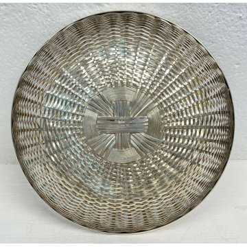 CENTROTAVOLA PORTA PANE LINO SABATTINI ITALY SVUOTATASCHE DESIGN METALLO ANNI 70