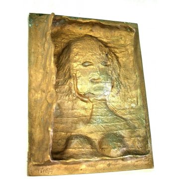 FORMELLA BASSORILIEVO Bruno Cassinari MULTIPLO BRONZO 32/100"Figura"ARTE MODERNA