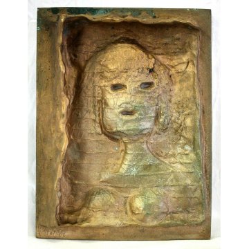 FORMELLA BASSORILIEVO Bruno Cassinari MULTIPLO BRONZO 32/100"Figura"ARTE MODERNA