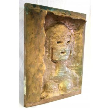 FORMELLA BASSORILIEVO Bruno Cassinari MULTIPLO BRONZO 32/100"Figura"ARTE MODERNA