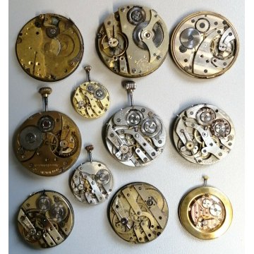11 pz. MOVIMENTO OROLOGIO TASCA quadrante VINTAGE OLD POCKET WATCH MONACHINA