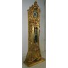 OROLOGIO PENDOLO DA TERRA BAROCCO LACCATO DORATO SCOLPITO FLOREALE 3 PESI OTTONE
