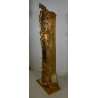 OROLOGIO PENDOLO DA TERRA BAROCCO LACCATO DORATO SCOLPITO FLOREALE 3 PESI OTTONE
