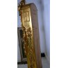 OROLOGIO PENDOLO DA TERRA BAROCCO LACCATO DORATO SCOLPITO FLOREALE 3 PESI OTTONE