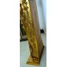 OROLOGIO PENDOLO DA TERRA BAROCCO LACCATO DORATO SCOLPITO FLOREALE 3 PESI OTTONE