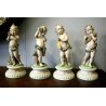 SET 4 PUTTI QUATTRO STAGIONI CERAMICA BISCUIT CAPODIMONTE DIPINTE A MANO 900 OLD