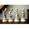 SET 4 PUTTI QUATTRO STAGIONI CERAMICA BISCUIT CAPODIMONTE DIPINTE A MANO 900 OLD
