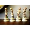 SET 4 PUTTI QUATTRO STAGIONI CERAMICA BISCUIT CAPODIMONTE DIPINTE A MANO 900 OLD
