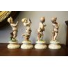 SET 4 PUTTI QUATTRO STAGIONI CERAMICA BISCUIT CAPODIMONTE DIPINTE A MANO 900 OLD